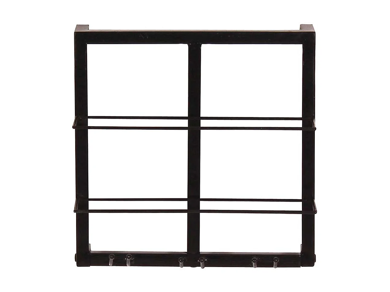 Flaschenregal Bar mit Gläserhalterung Schwarz