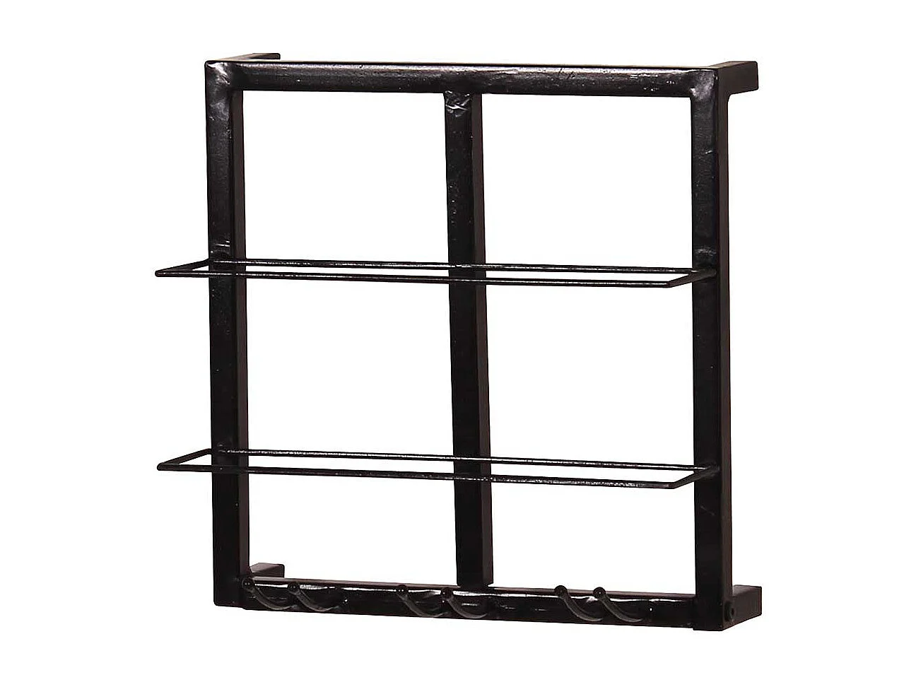 Flaschenregal Bar mit Gläserhalterung Schwarz