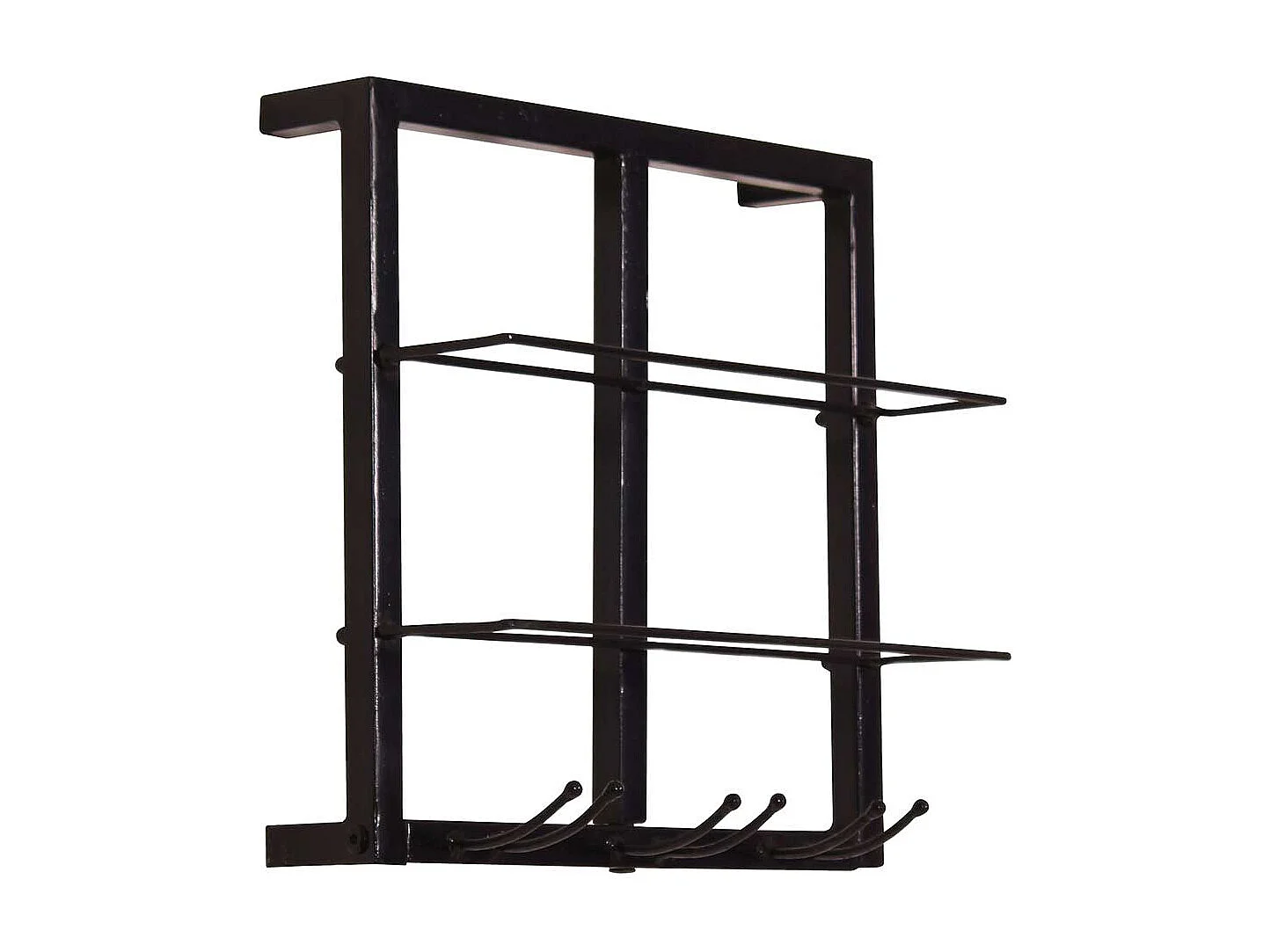 Flaschenregal Bar mit Gläserhalterung Schwarz