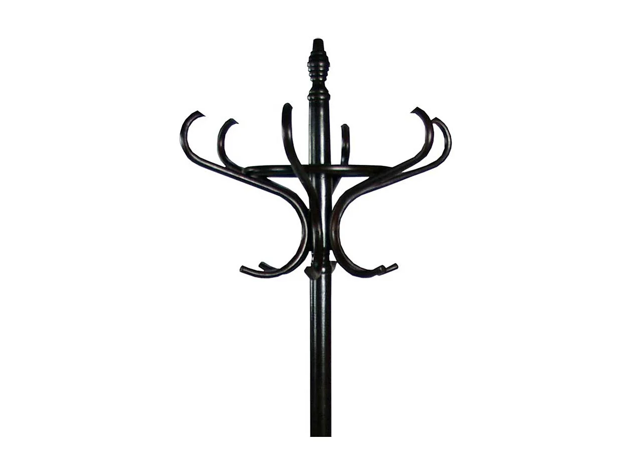 Schwarzer Garderobenständer aus Birke Massivholz Vintage Design