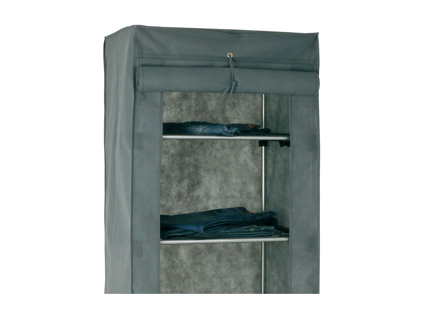 Standgarderobe aus Stahl grauem Stoff ummantelt