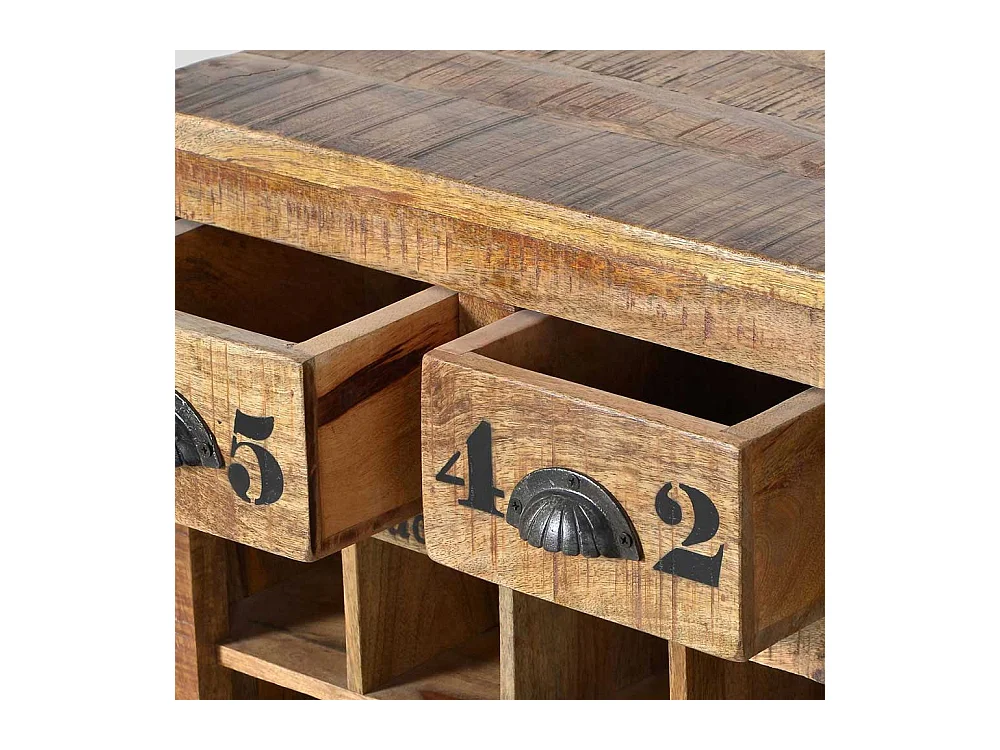 Flaschenregal auf Rollen Mangoholz