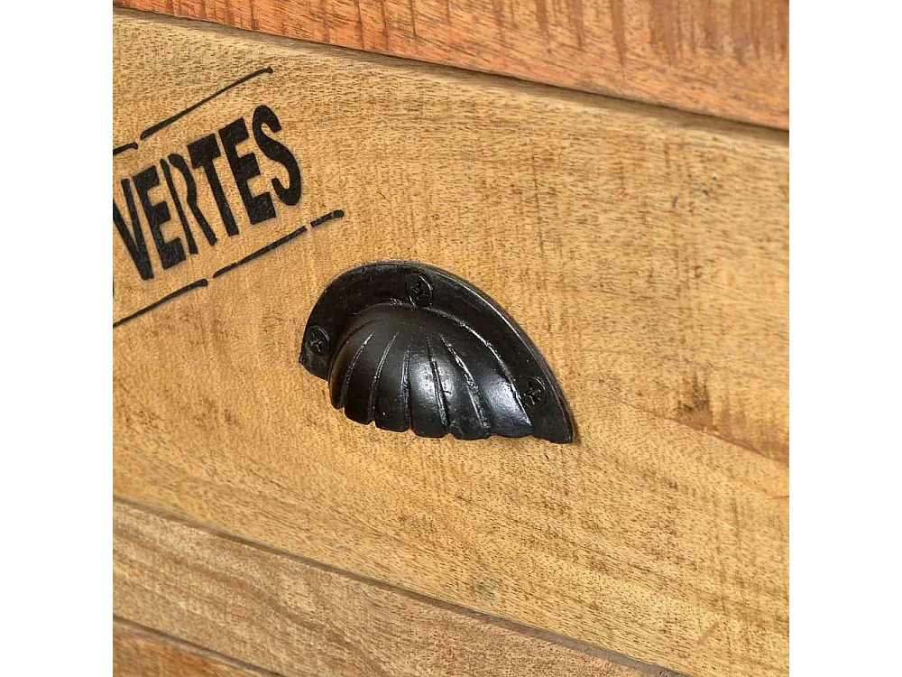 Flaschenregal auf Rollen Mangoholz