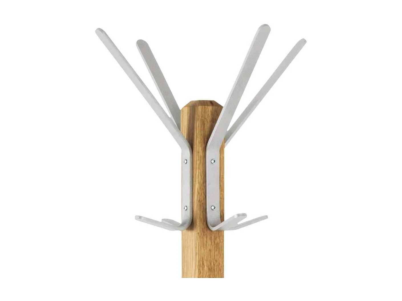 Garderobenständer aus Eiche Massivholz und Metall 10 Kleiderhaken