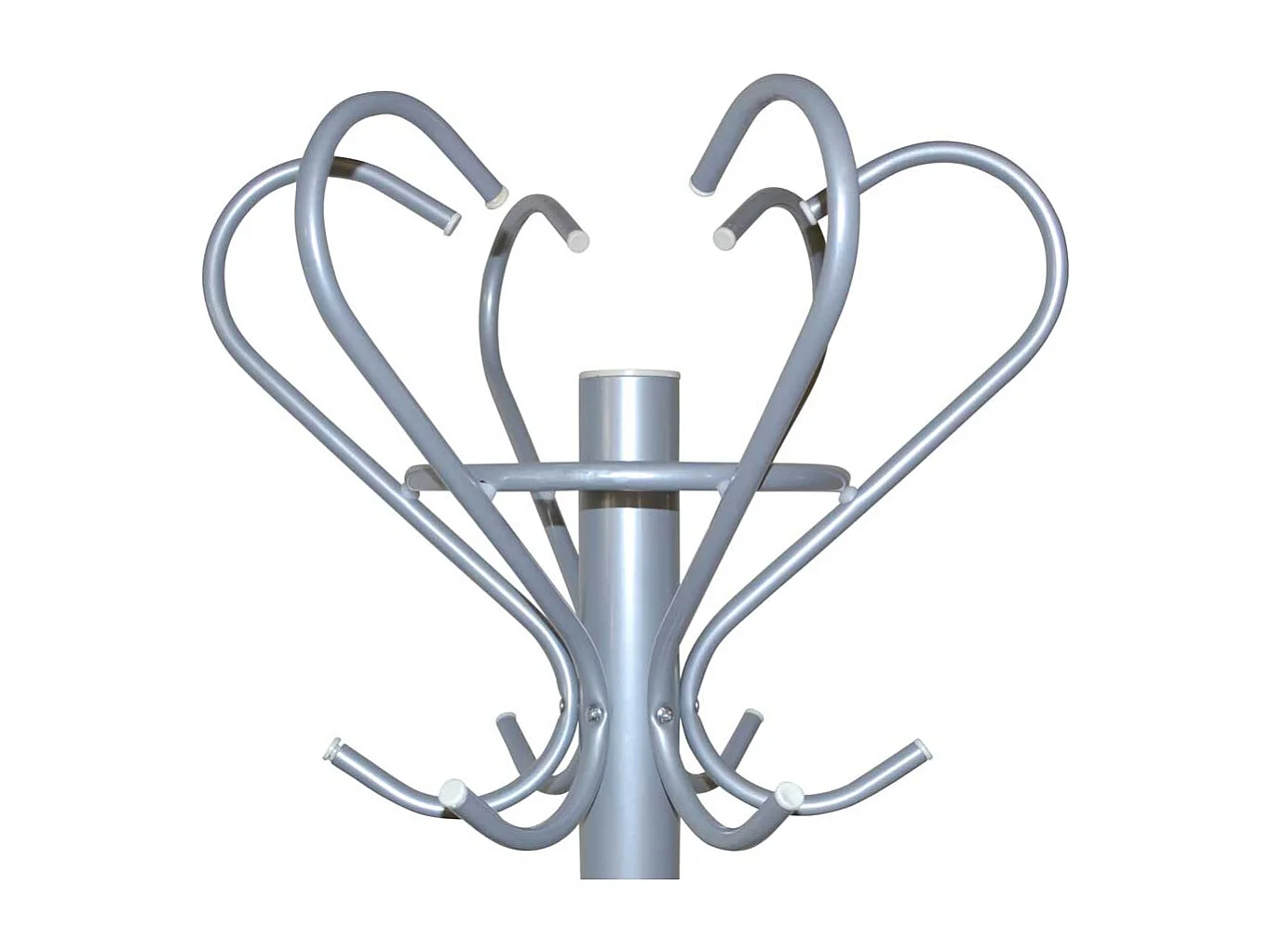 Garderobenständer Alufarben im Vintage Look 6 Kleiderhaken