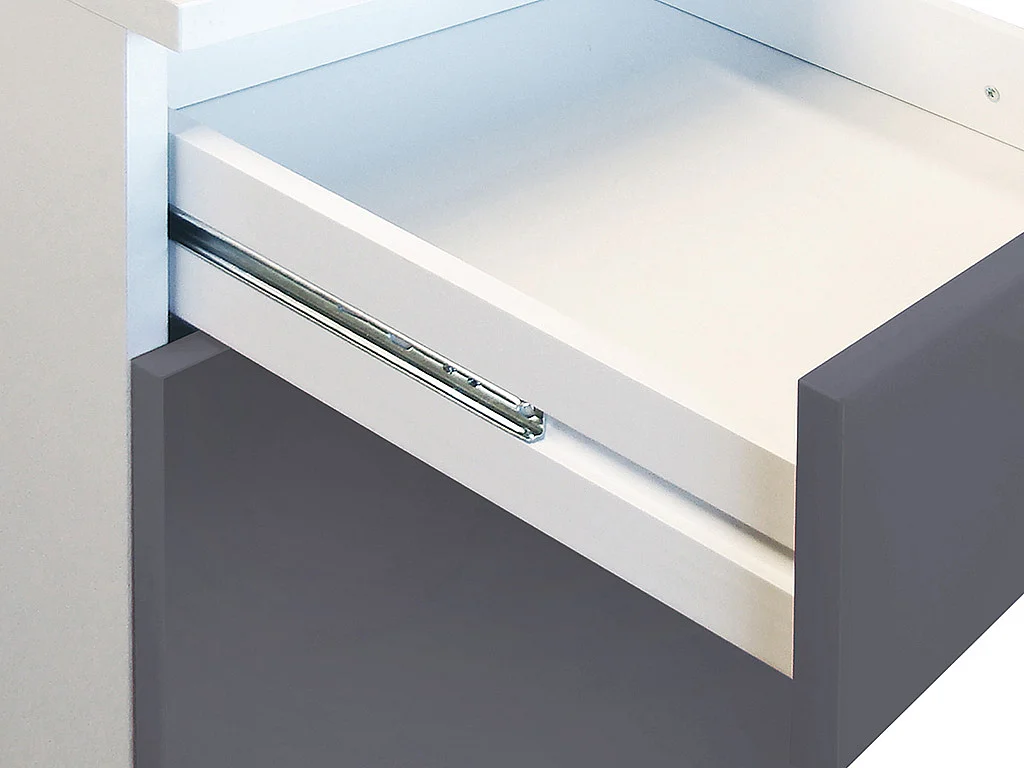 Cuisine complète - Avec plan de travail 180 cm - Gris brillant et Blanc - TRATTORIA