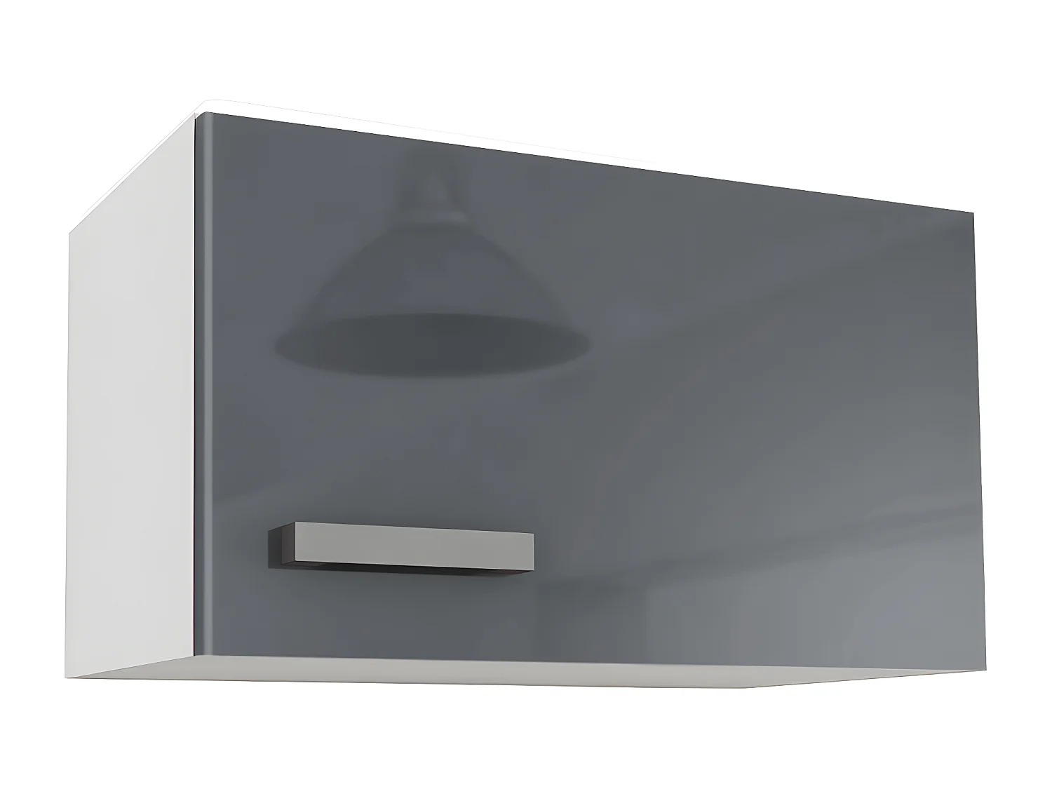 Cuisine complète - Avec plan de travail 180 cm - Gris brillant et Blanc - TRATTORIA