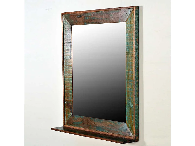 Flurspiegel aus Massivholz Ablage