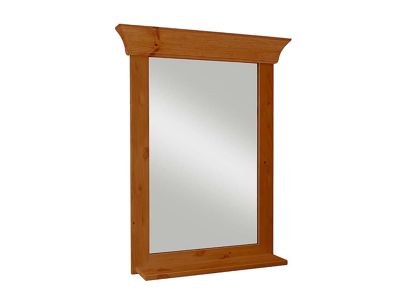 Wandspiegel Landhaus Kiefer mit Ablage 85 cm hoch