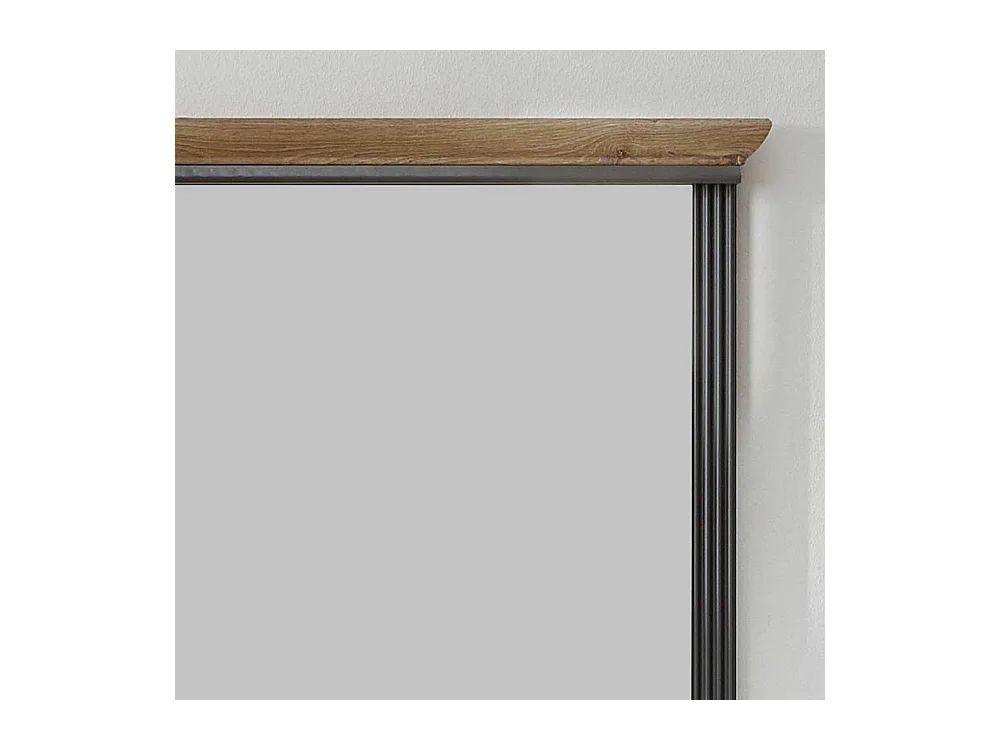 Wandspiegel in Dunkelgrau und Eichefarben Landhausstil