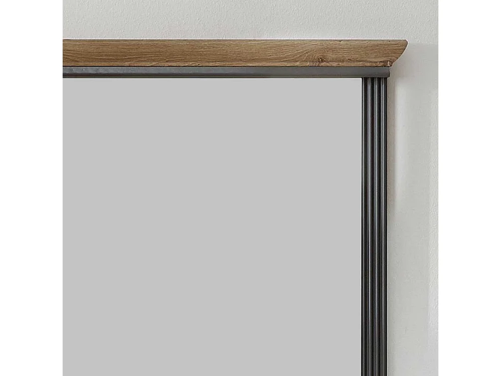 Wandspiegel in Dunkelgrau und Eichefarben Landhausstil