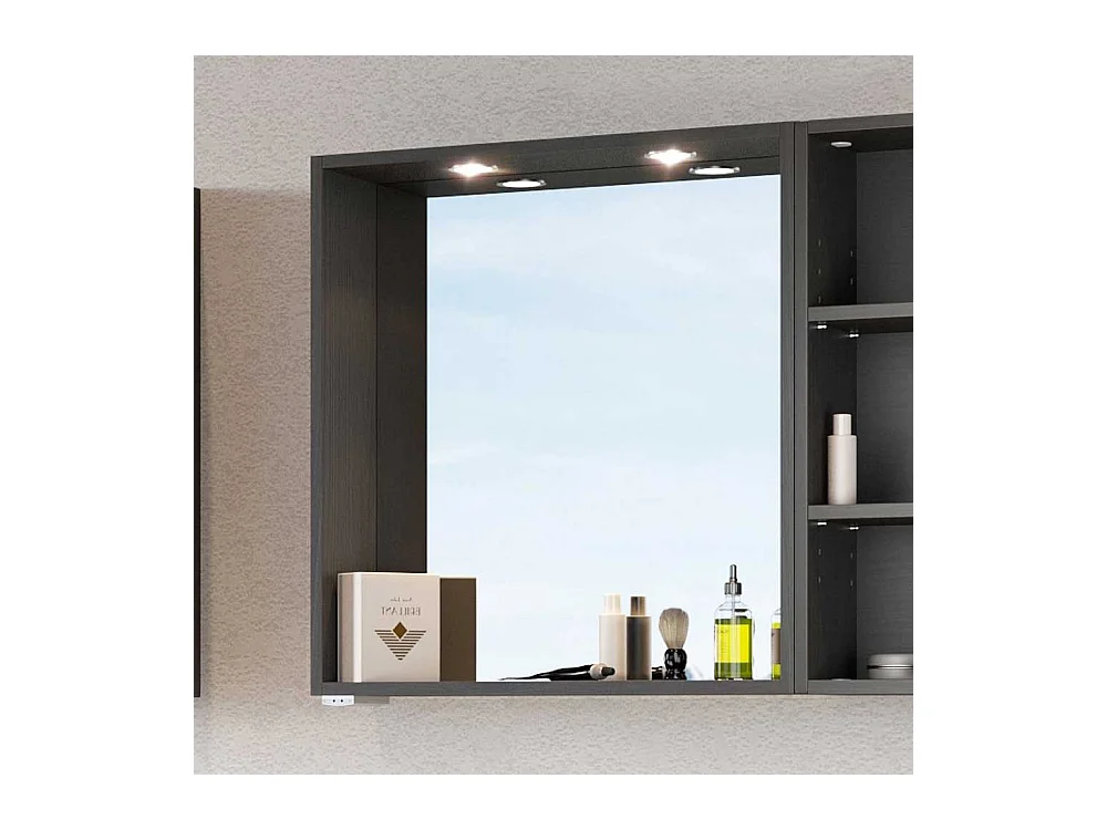Beleuchteter Spiegel für Bad dunkel Grau