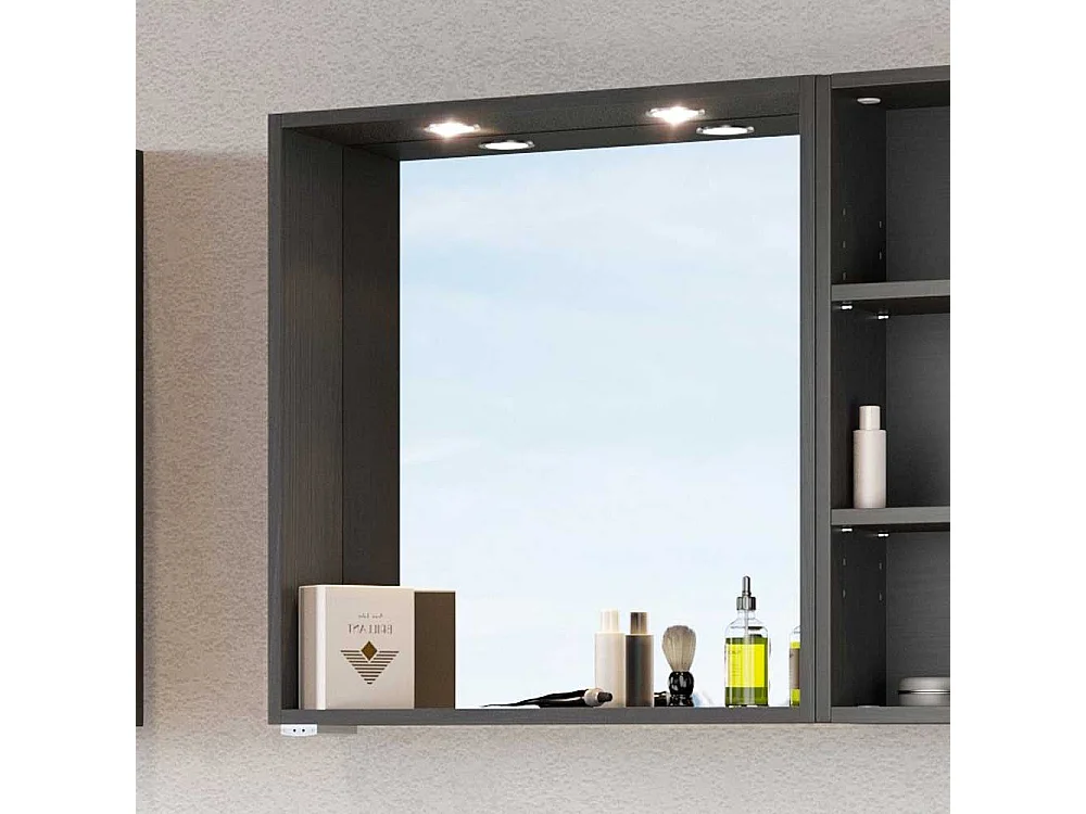 Beleuchteter Spiegel für Bad dunkel Grau