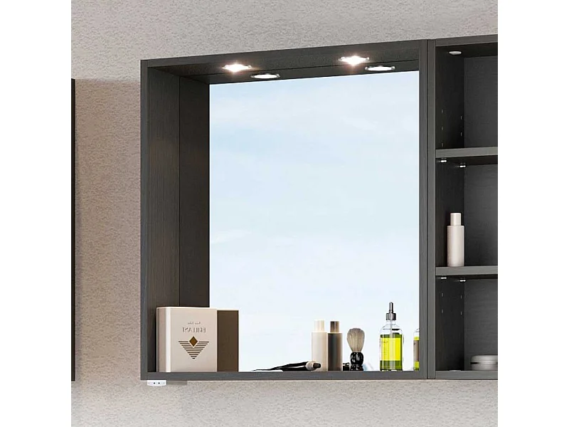 Beleuchteter Spiegel für Bad dunkel Grau