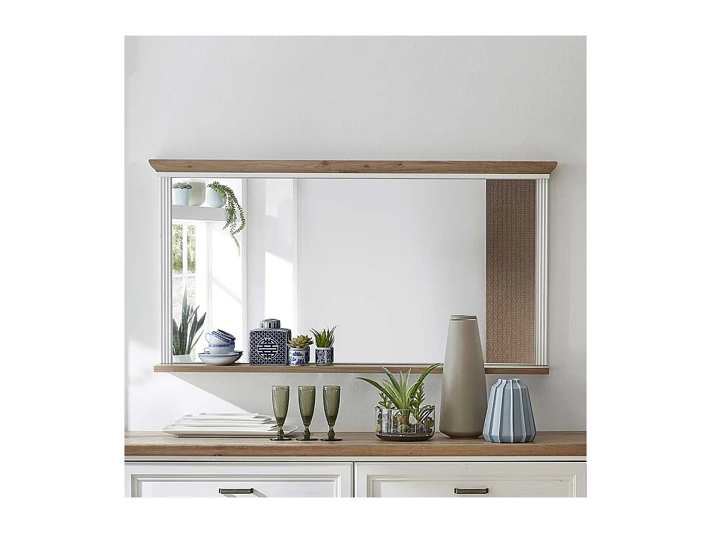 Barspiegel in Eichefarben und Weiß Landhausstil