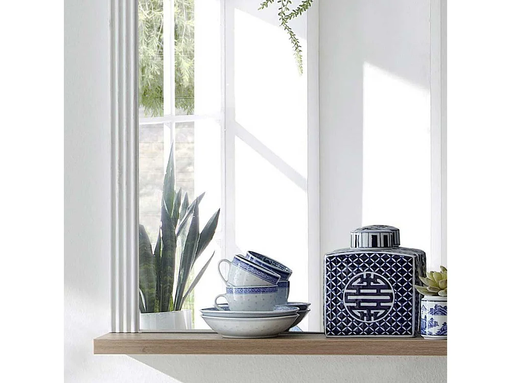 Barspiegel in Eichefarben und Weiß Landhausstil