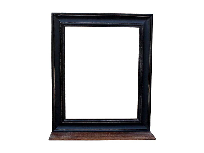 Garderobenspiegel in Schwarz mit Ablage