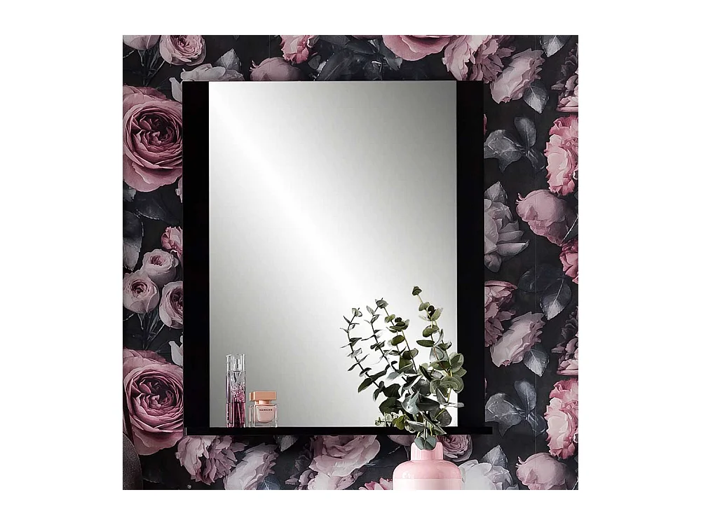 Wandspiegel mit Ablage in Schwarz Skandi Design