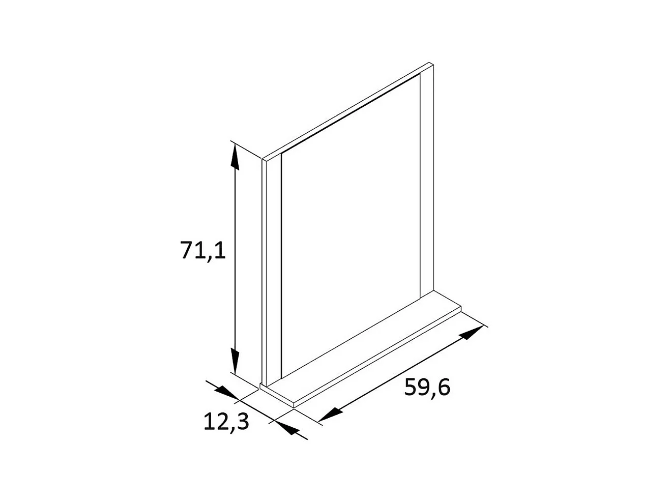 Wandspiegel mit Ablage in Schwarz Skandi Design