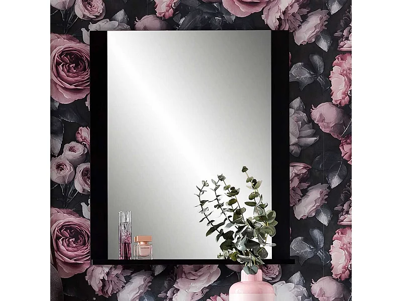 Wandspiegel mit Ablage in Schwarz Skandi Design