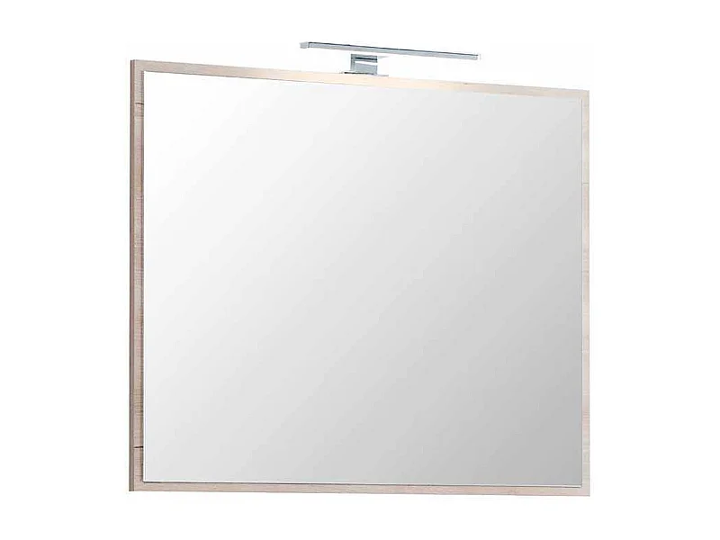 Badspiegel in Buche hell LED Beleuchtung