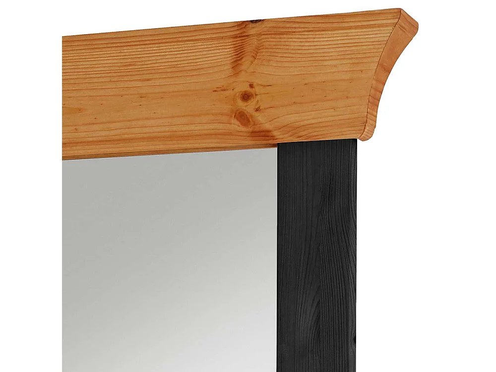 Landhaus Wandspiegel mit Ablage Kieferfarben und Schwarz