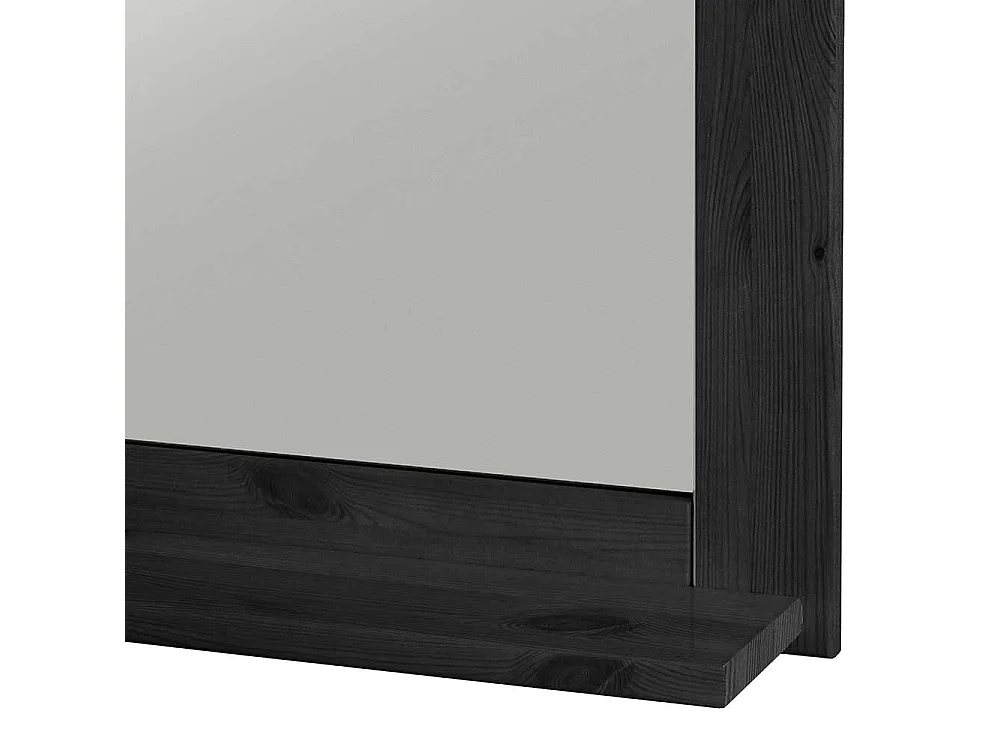 Landhaus Wandspiegel mit Ablage Kieferfarben und Schwarz