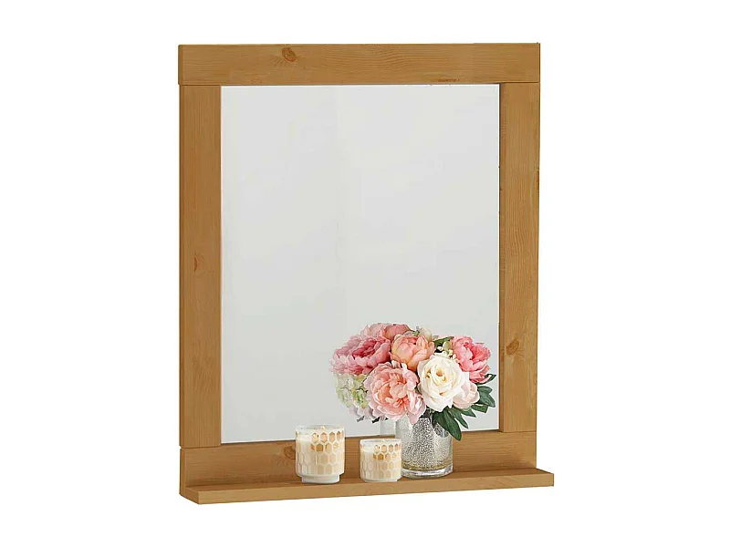 Spiegel mit Ablage aus Kiefer Massivholz Landhausstil