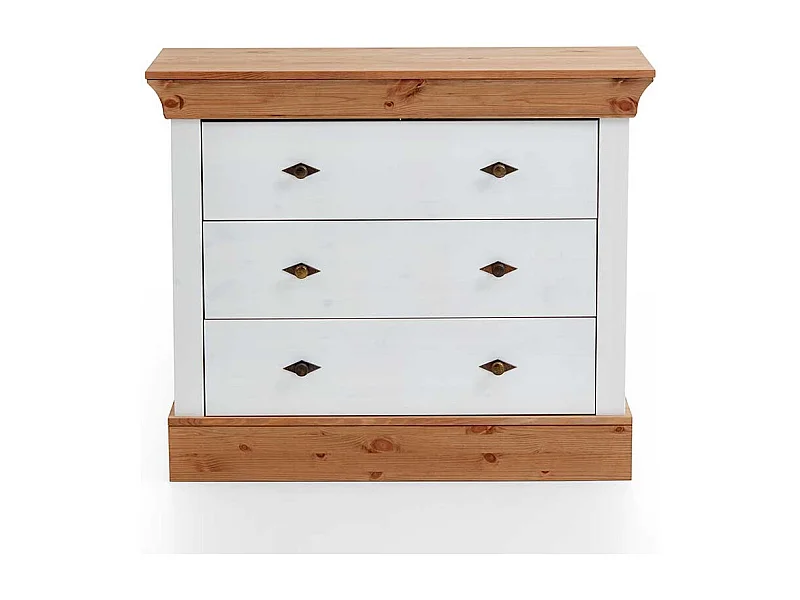 Babykommode in Weiß Kiefer teilmassiv