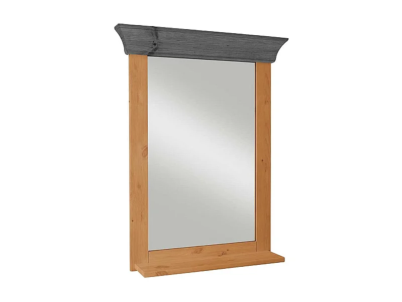 Wandspiegel mit Ablage aus Kiefer Massivholz Landhausstil