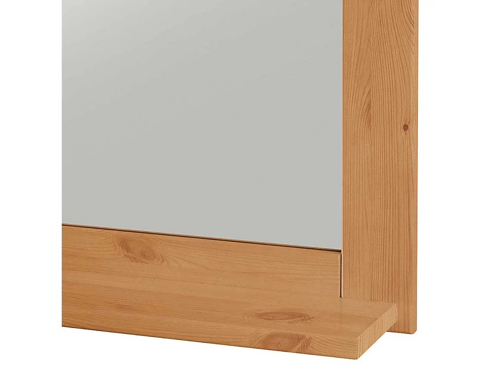 Wandspiegel mit Ablage aus Kiefer Massivholz Landhausstil