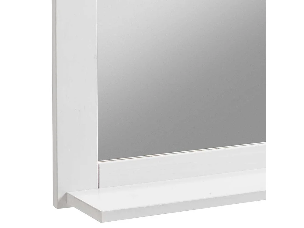 Badspiegel in Weiß und Grau Kiefer massiv 65 cm breit