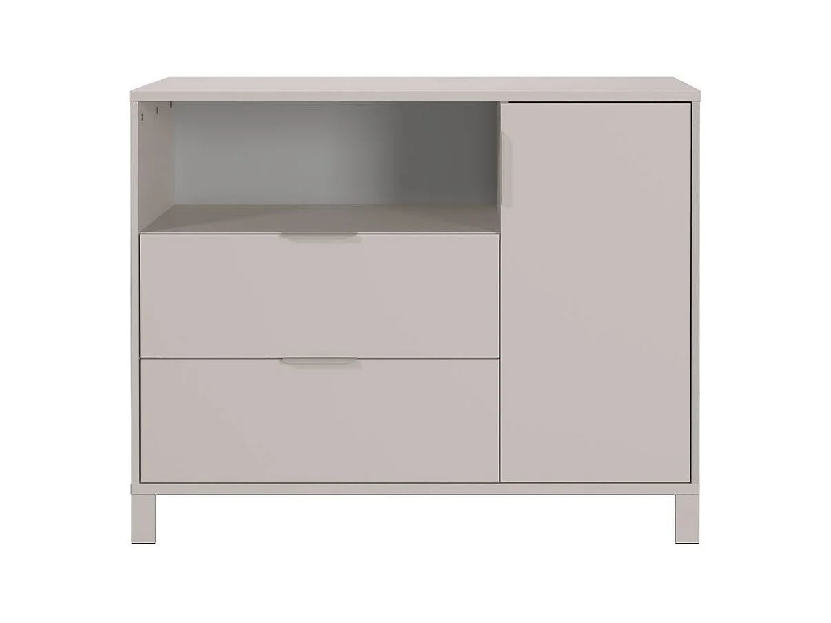 Kommode Kinderzimmer Babykommode mit zwei Schubladen und Drehtür