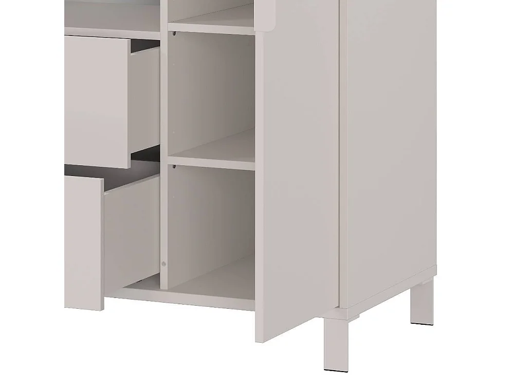 Kommode Kinderzimmer Babykommode mit zwei Schubladen und Drehtür