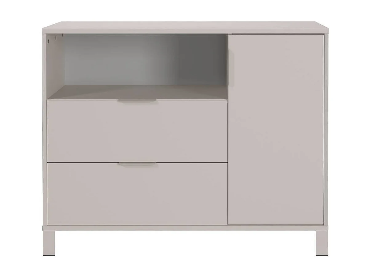 Kommode Kinderzimmer Babykommode mit zwei Schubladen und Drehtür