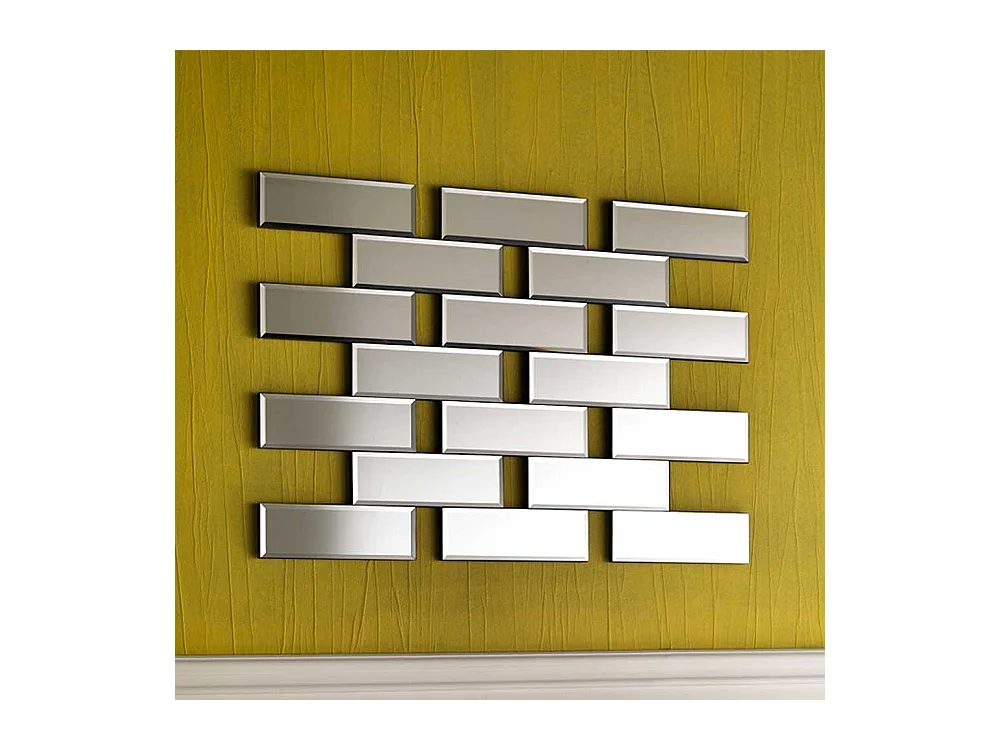 Design Wandspiegel in Ziegel Optik 100 cm breit