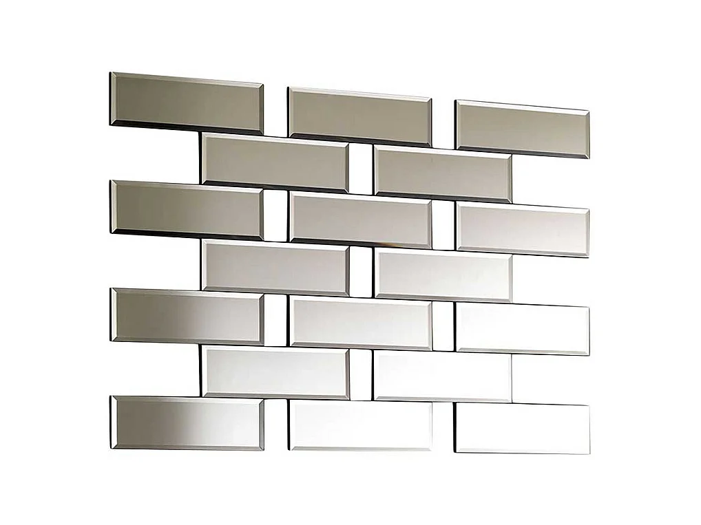 Design Wandspiegel in Ziegel Optik 100 cm breit