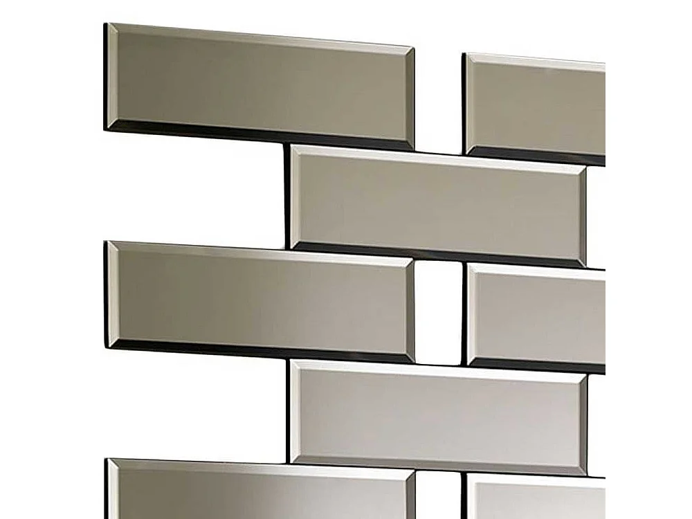 Design Wandspiegel in Ziegel Optik 100 cm breit