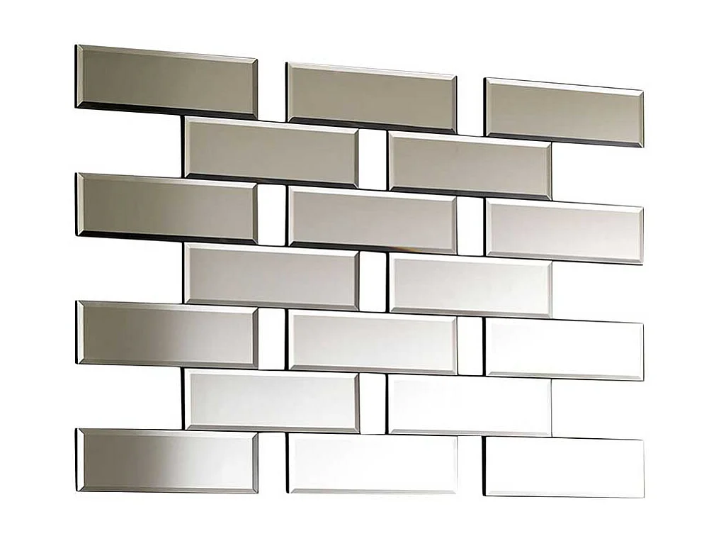 Design Wandspiegel in Ziegel Optik 100 cm breit