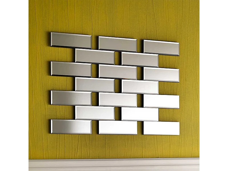 Design Wandspiegel in Ziegel Optik 100 cm breit