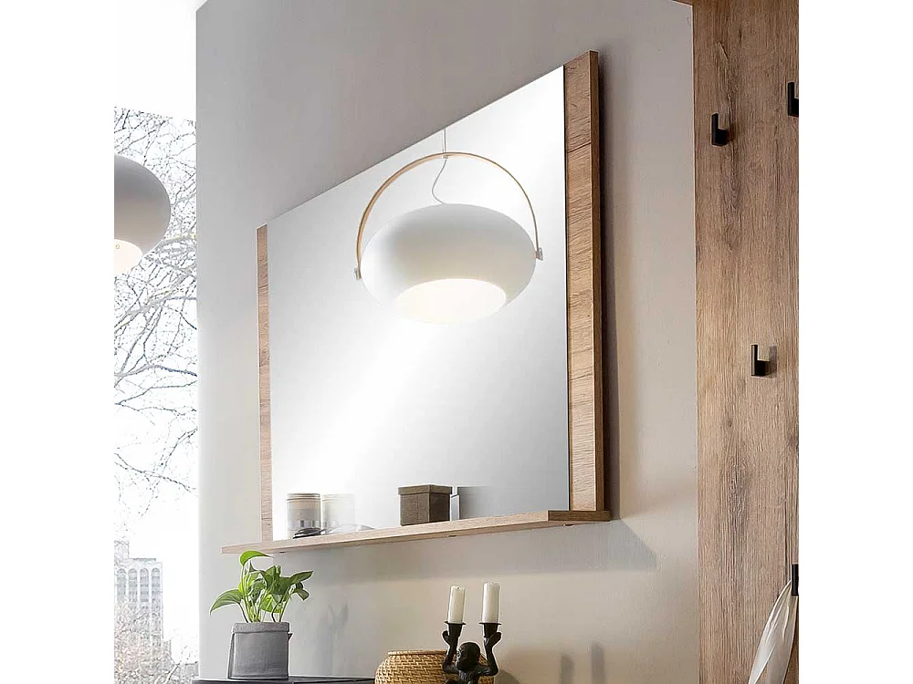 Garderoben Spiegel mit Ablage Wildeichefarben