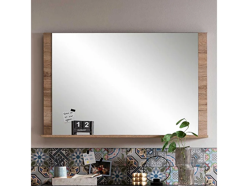 Garderoben Spiegel mit Ablage Wildeichefarben