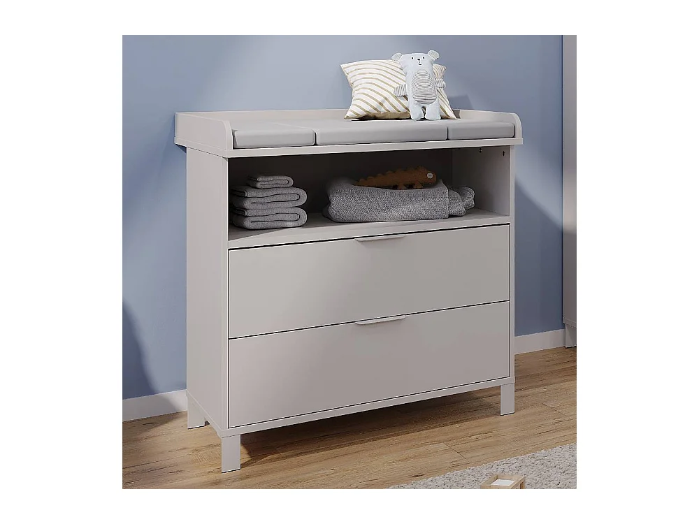 Babykommode Kommode Kinderzimmer mit zwei Schubladen und einem offenen Fach