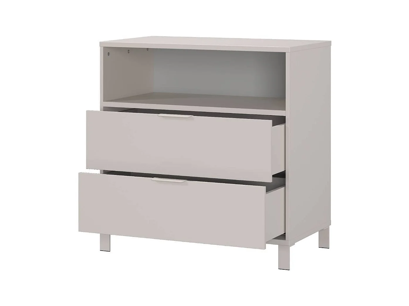 Babykommode Kommode Kinderzimmer mit zwei Schubladen und einem offenen Fach