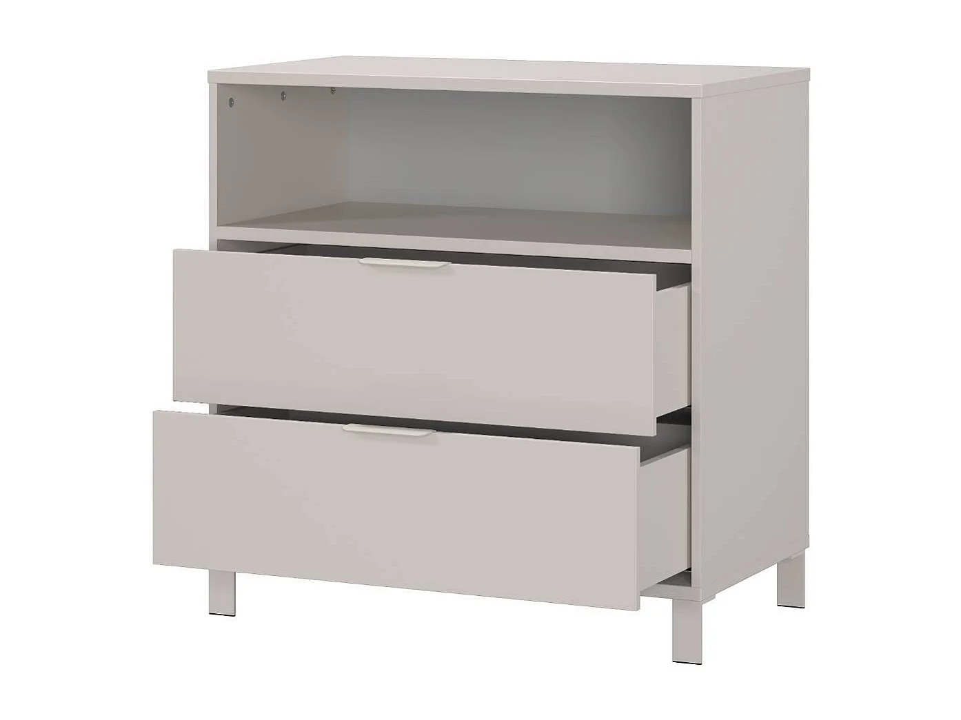 Babykommode Kommode Kinderzimmer mit zwei Schubladen und einem offenen Fach