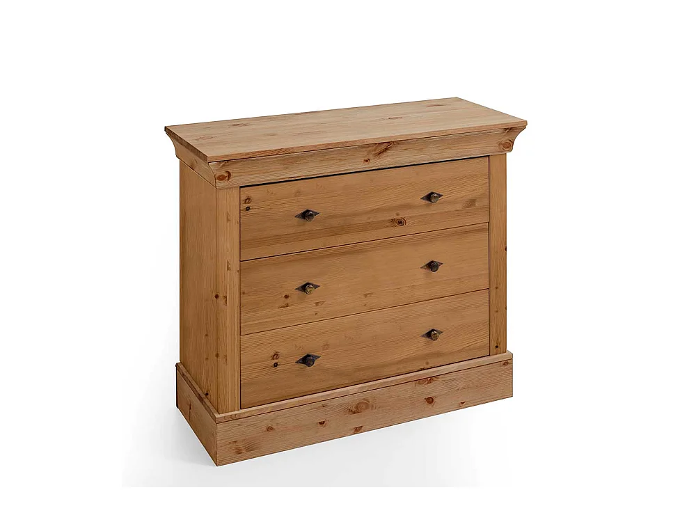 Wickelkommode aus Kiefer teilmassiv drei Schubladen
