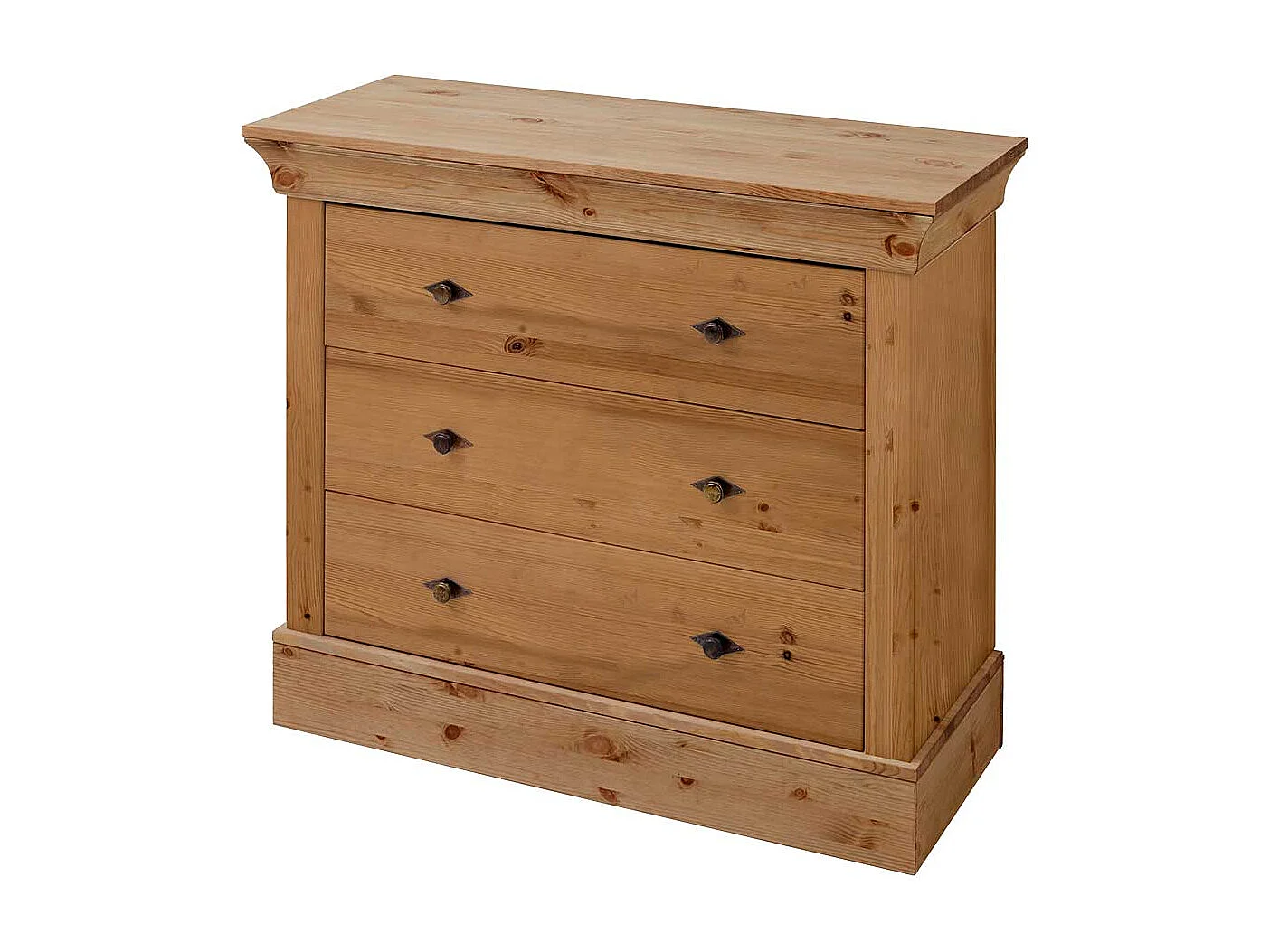 Wickelkommode aus Kiefer teilmassiv drei Schubladen