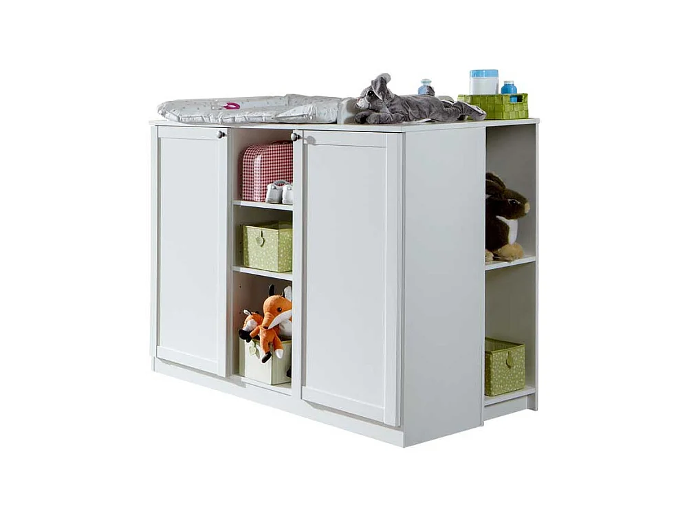 Baby Wickelkommode in Weiß 120 cm breit - 75 cm tief