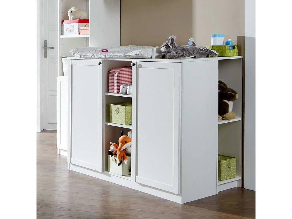 Baby Wickelkommode in Weiß 120 cm breit - 75 cm tief