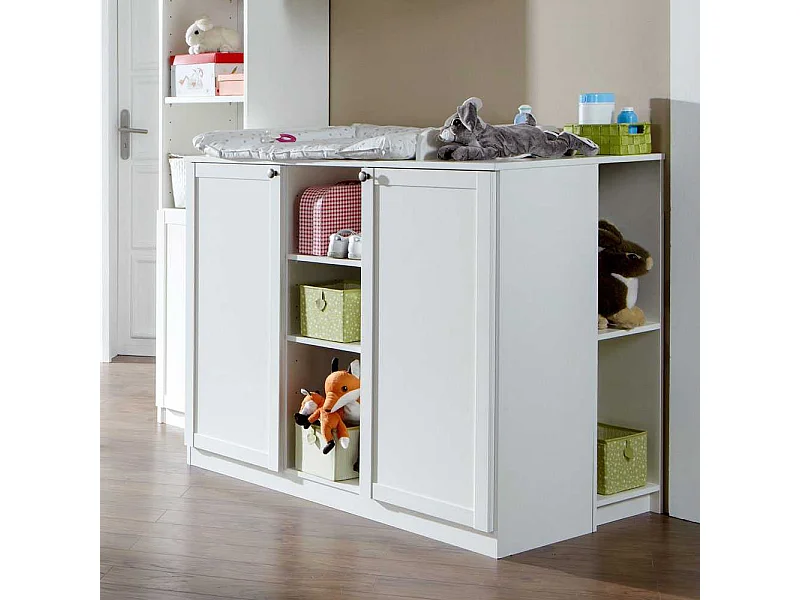 Baby Wickelkommode in Weiß 120 cm breit - 75 cm tief